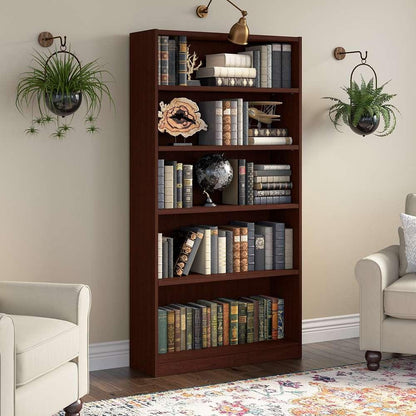 Bush Furniture - Universal  5 Shelf Bookcase in Vogue Cherry - WL12439 veiw 2