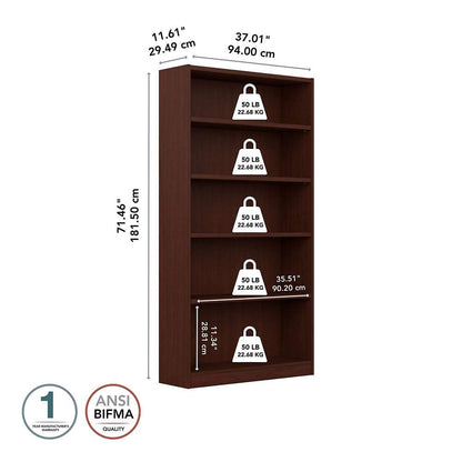 Bush Furniture - Universal  5 Shelf Bookcase in Vogue Cherry - WL12439 veiw 5