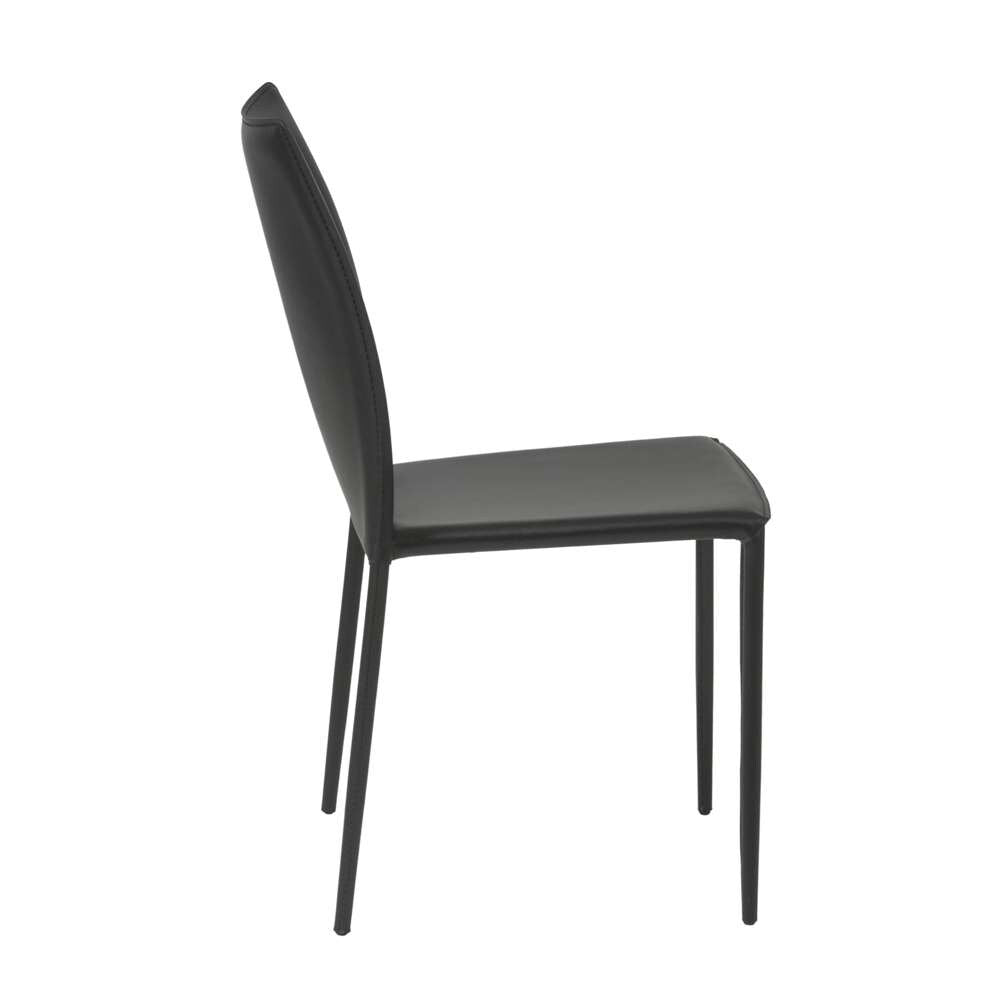 Euro Style - Dalia Stacking Side Chair in Black (Set of 2) - 02350BLK-MP2 veiw 3