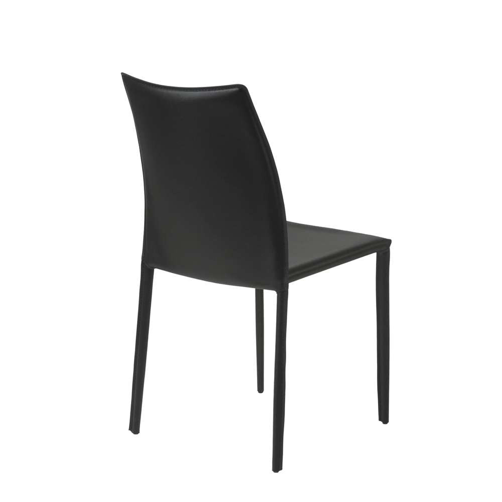 Euro Style - Dalia Stacking Side Chair in Black (Set of 2) - 02350BLK-MP2 veiw 4