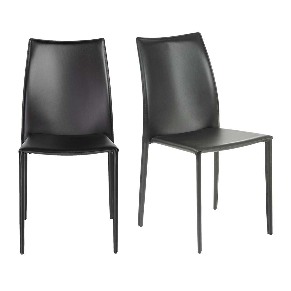 Euro Style - Dalia Stacking Side Chair in Black (Set of 2) - 02350BLK-MP2 veiw 7