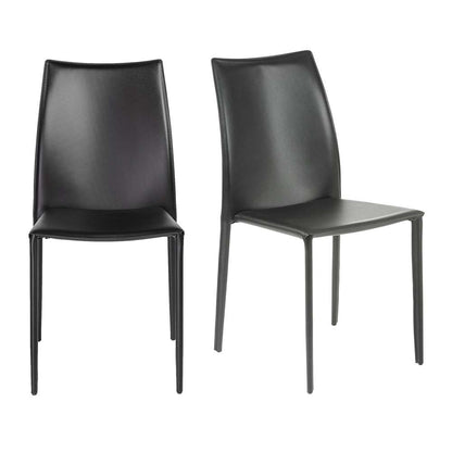 Euro Style - Dalia Stacking Side Chair in Black (Set of 2) - 02350BLK-MP2 veiw 7