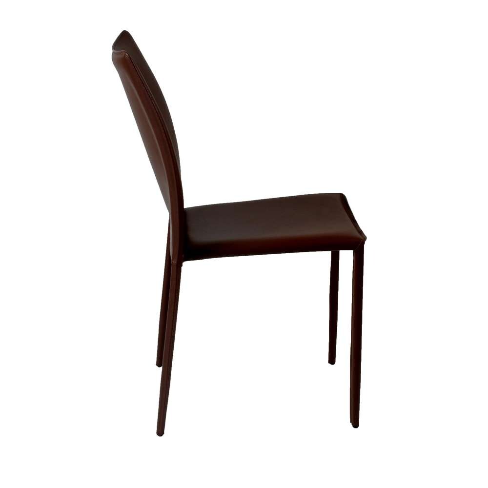 Euro Style - Dalia Stacking Side Chair in Brown (Set of 2) - 02350BRN-MP2 veiw 3