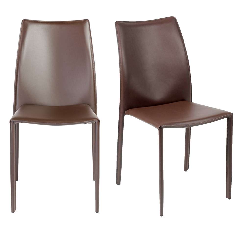 Euro Style - Dalia Stacking Side Chair in Brown (Set of 2) - 02350BRN-MP2 veiw 6