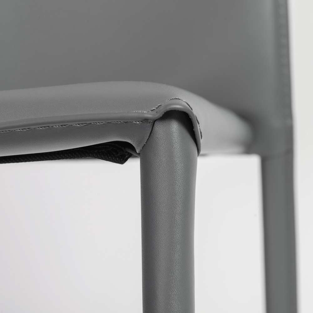 Euro Style - Dalia Stacking Side Chair in Gray (Set of 2) - 02350GRY-MP2 veiw 5