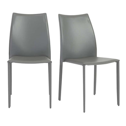 Euro Style - Dalia Stacking Side Chair in Gray (Set of 2) - 02350GRY-MP2 veiw 6