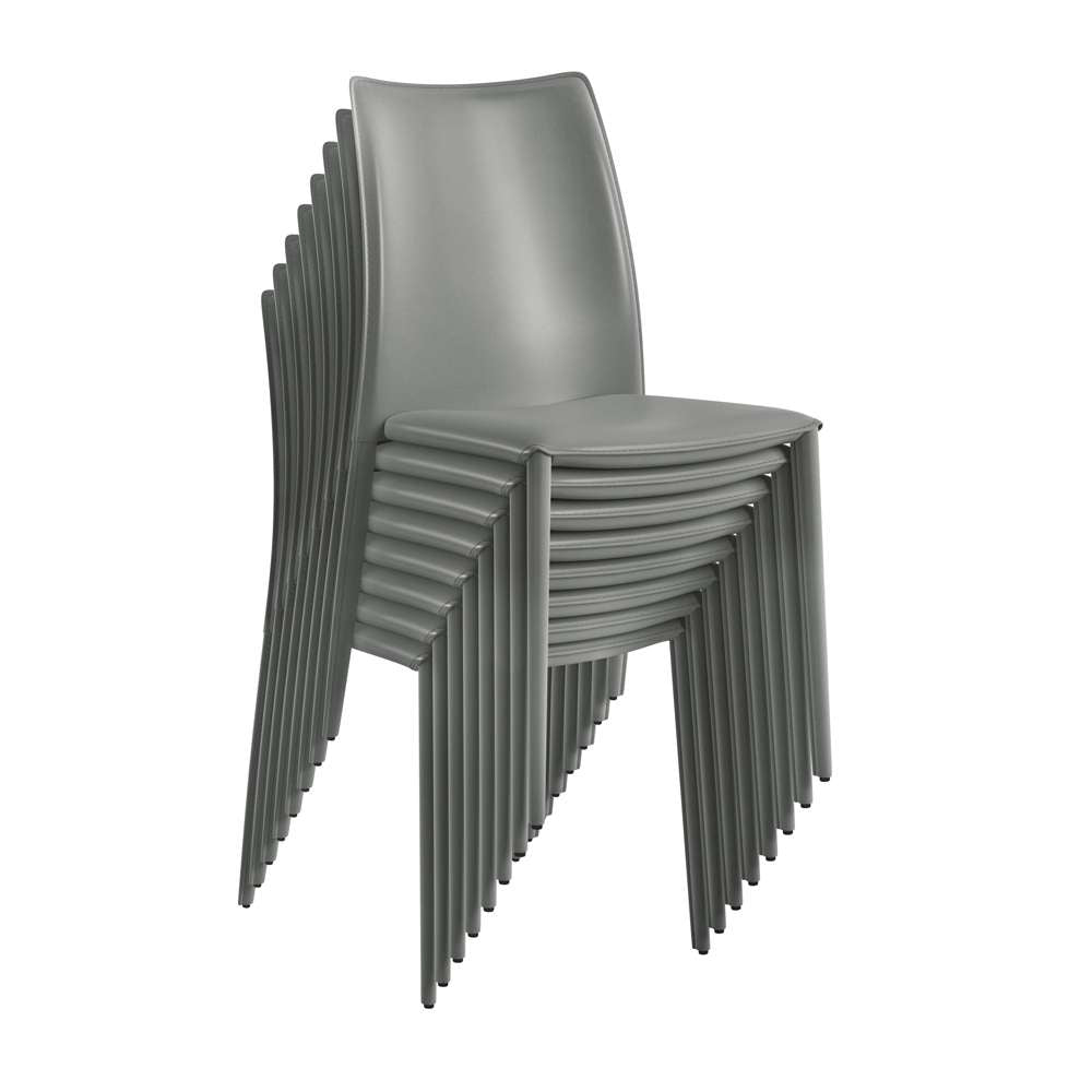 Euro Style - Dalia Stacking Side Chair in Gray (Set of 2) - 02350GRY-MP2 veiw 7