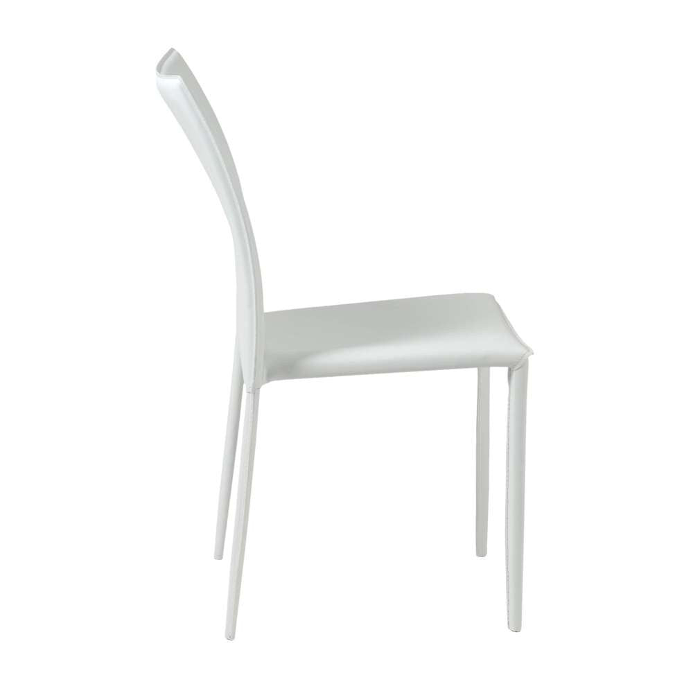 Euro Style - Dalia Stacking Side Chair in White (Set of 2) - 02350WHT-MP2 veiw 3