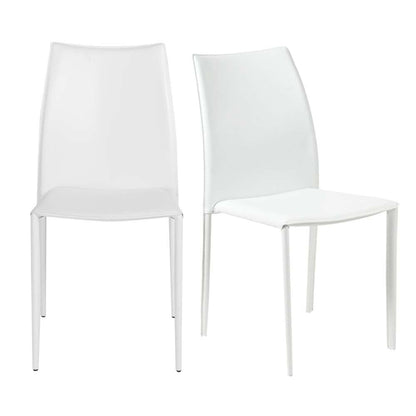 Euro Style - Dalia Stacking Side Chair in White (Set of 2) - 02350WHT-MP2 veiw 6