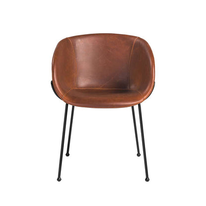 Euro Style - Zach Armchair with Dark Brown Leatherette with Matte Black Legs (Set of 2) - 30488DKBRN veiw 1