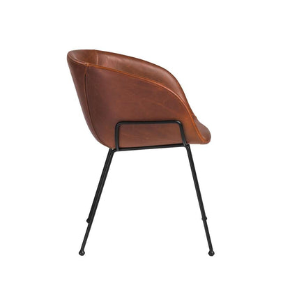 Euro Style - Zach Armchair with Dark Brown Leatherette with Matte Black Legs (Set of 2) - 30488DKBRN veiw 3