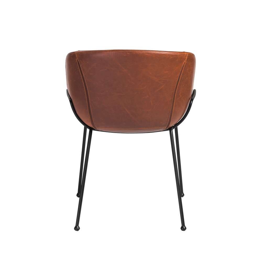 Euro Style - Zach Armchair with Dark Brown Leatherette with Matte Black Legs (Set of 2) - 30488DKBRN veiw 5