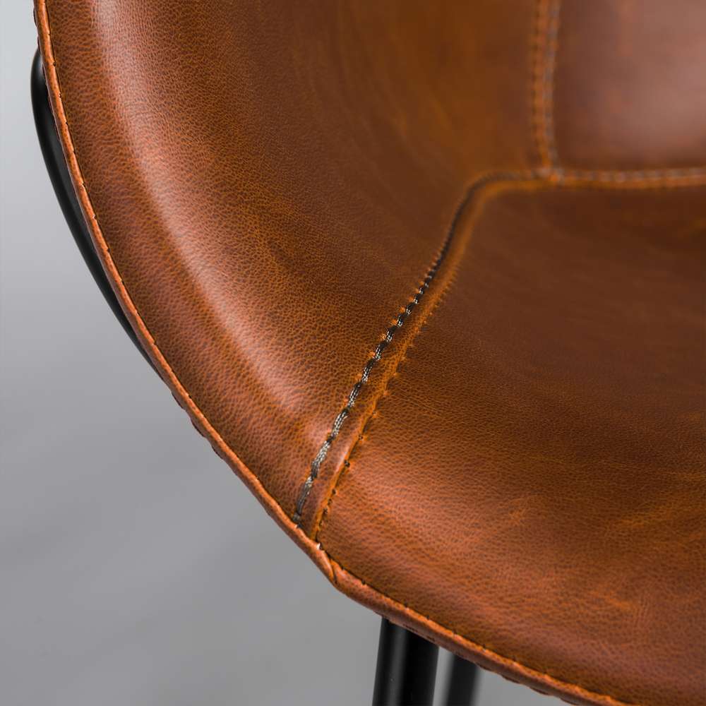 Euro Style - Zach Armchair with Dark Brown Leatherette with Matte Black Legs (Set of 2) - 30488DKBRN veiw 6
