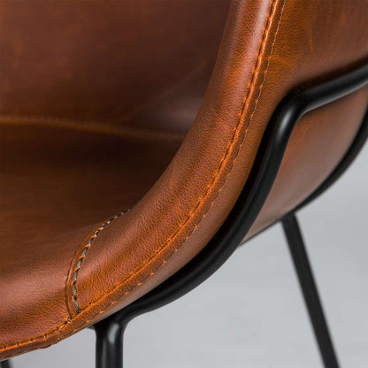 Euro Style - Zach Armchair with Dark Brown Leatherette with Matte Black Legs (Set of 2) - 30488DKBRN veiw 7