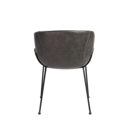 Euro Style - Zach Armchair with Dark Gray Leatherette with Matte Black Legs (Set of 2) - 30488DKGRY veiw 5
