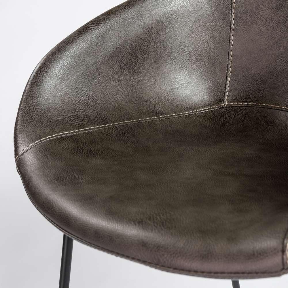 Euro Style - Zach Armchair with Dark Gray Leatherette with Matte Black Legs (Set of 2) - 30488DKGRY veiw 6