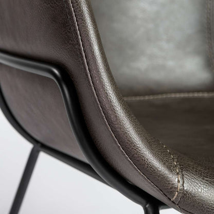 Euro Style - Zach Armchair with Dark Gray Leatherette with Matte Black Legs (Set of 2) - 30488DKGRY veiw 7