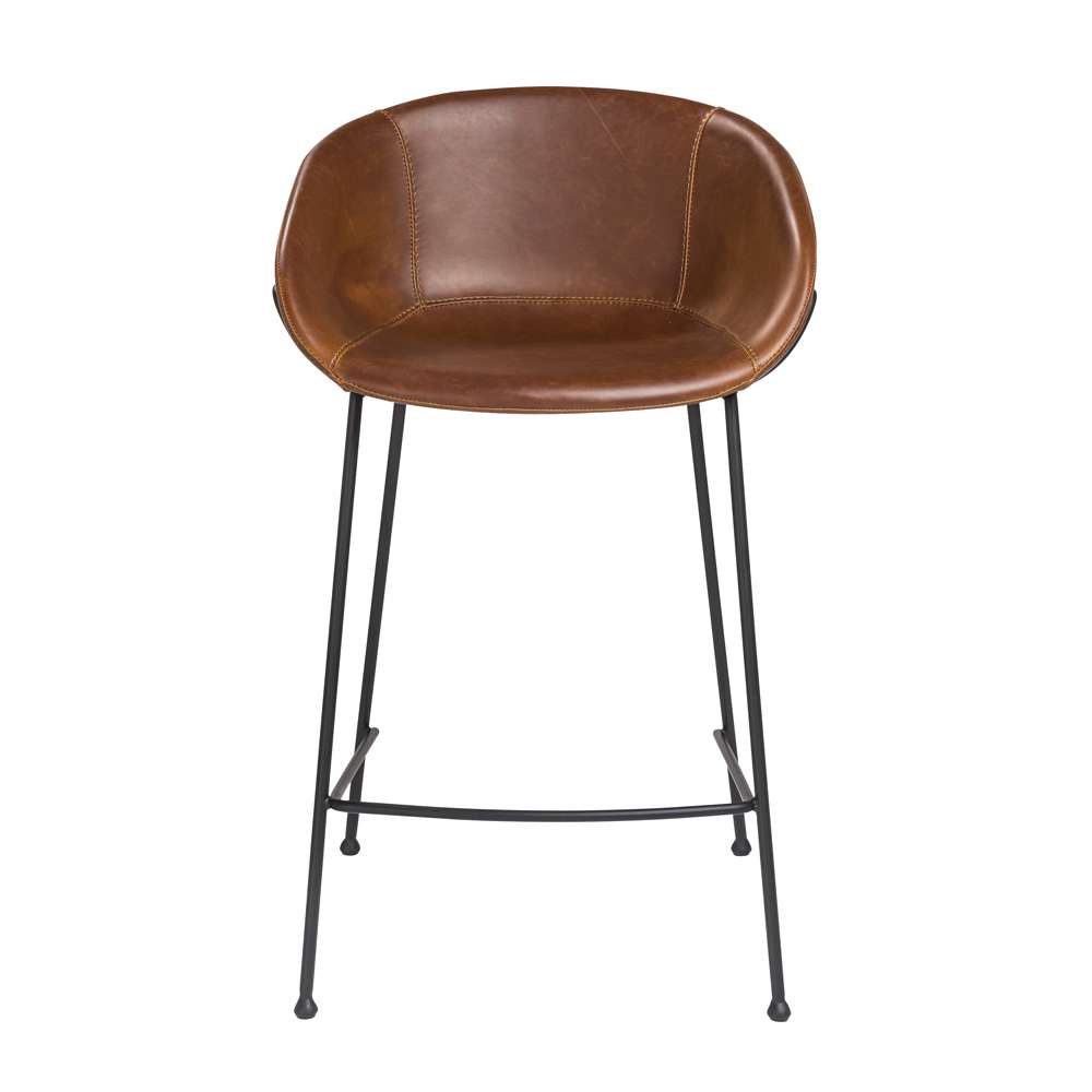 Euro Style - Zach Counter Stool in Dark Brown and Matte Black Legs (Set of 2) - 30491DKBRN veiw 1