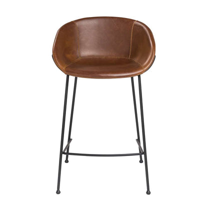 Euro Style - Zach Counter Stool in Dark Brown and Matte Black Legs (Set of 2) - 30491DKBRN veiw 1