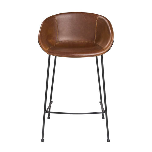 Euro Style - Zach Counter Stool in Dark Brown and Matte Black Legs (Set of 2) - 30491DKBRN veiw 1