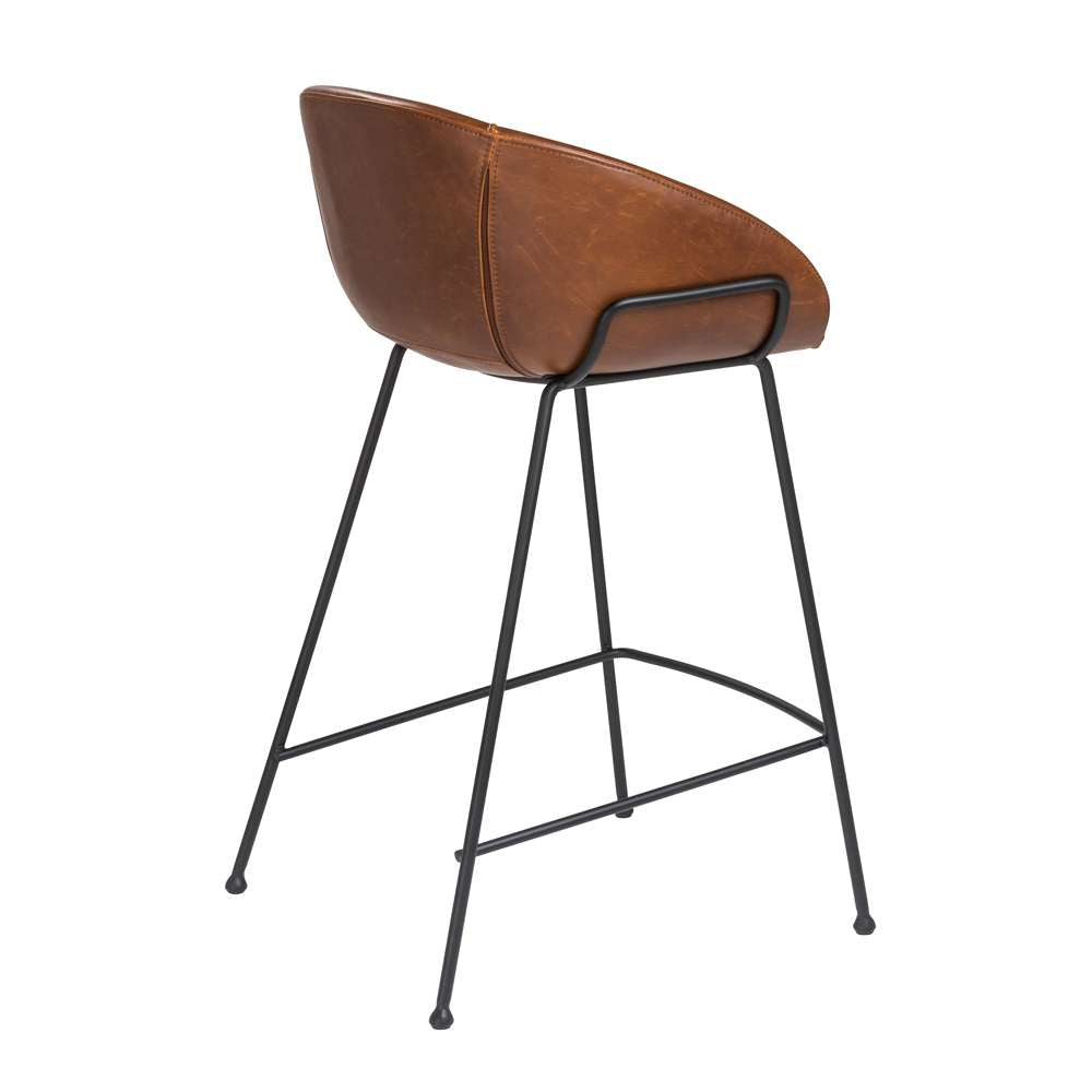 Euro Style - Zach Counter Stool in Dark Brown and Matte Black Legs (Set of 2) - 30491DKBRN veiw 4