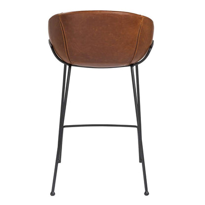 Euro Style - Zach Counter Stool in Dark Brown and Matte Black Legs (Set of 2) - 30491DKBRN veiw 5