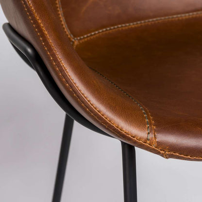 Euro Style - Zach Counter Stool in Dark Brown and Matte Black Legs (Set of 2) - 30491DKBRN veiw 6