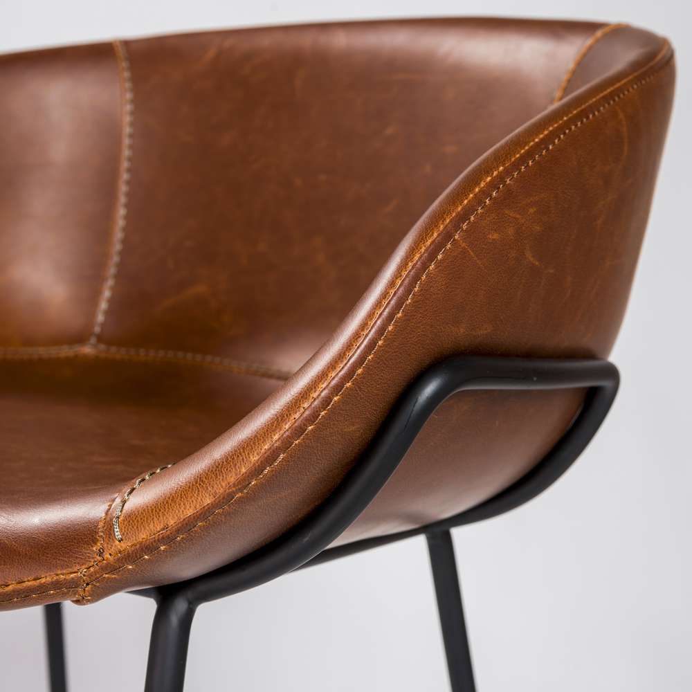 Euro Style - Zach Counter Stool in Dark Brown and Matte Black Legs (Set of 2) - 30491DKBRN veiw 8