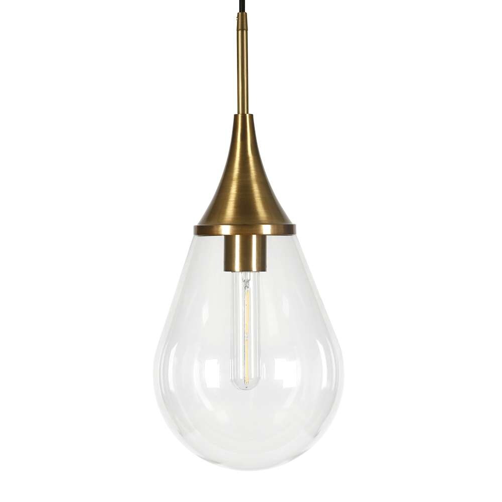 Hudson & Canal - Ambrose 7.63in Wide Pendant with Glass Shade in Brass/Clear - PD0284 veiw 4