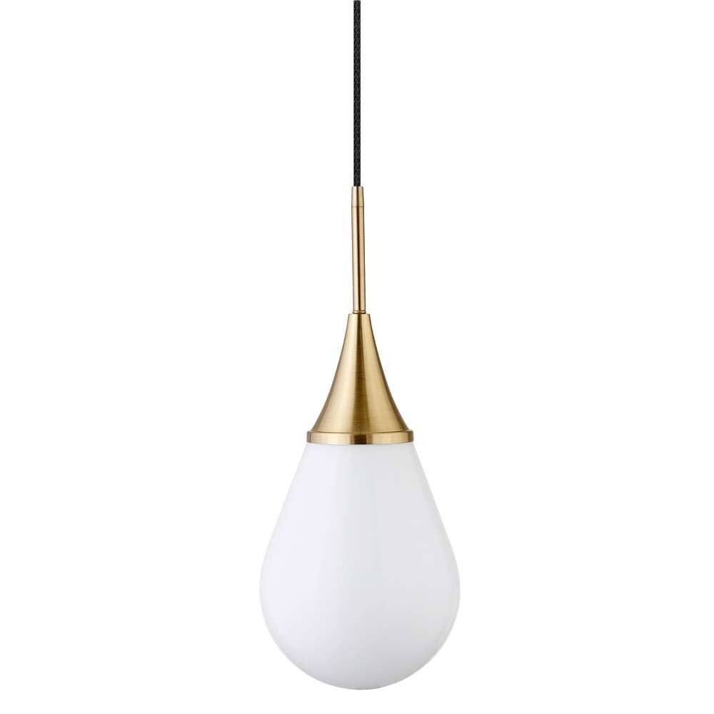 Hudson & Canal - Ambrose 7.63in Wide Pendant with Glass Shade in Brass/White Milk - PD1475 veiw 3