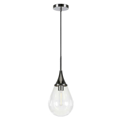 Hudson & Canal - Ambrose 7.63in Wide Pendant with Glass Shade in Polished Nickel/Clear - PD0286 veiw 1