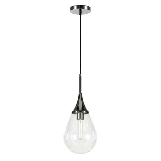 Hudson & Canal - Ambrose 7.63in Wide Pendant with Glass Shade in Polished Nickel/Clear - PD0286 veiw 1