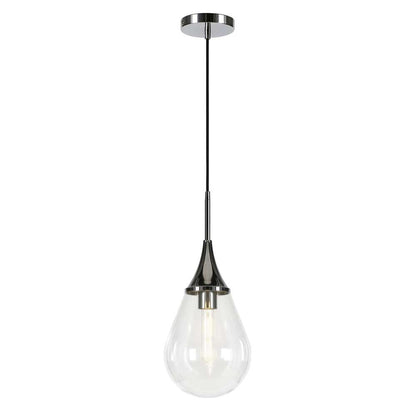Hudson & Canal - Ambrose 7.63in Wide Pendant with Glass Shade in Polished Nickel/Clear - PD0286 veiw 3