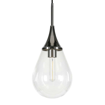 Hudson & Canal - Ambrose 7.63in Wide Pendant with Glass Shade in Polished Nickel/Clear - PD0286 veiw 4