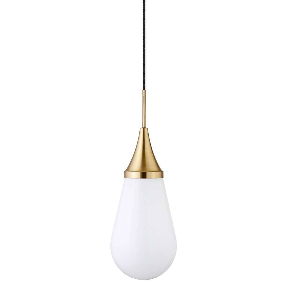 Hudson & Canal - Ambrose 8.63in Wide Pendant with Glass Shade in Brass/Milk White - PD1474 veiw 4