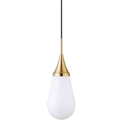 Hudson & Canal - Ambrose 8.63in Wide Pendant with Glass Shade in Brass/Milk White - PD1474 veiw 4
