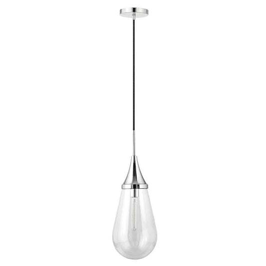Hudson & Canal - Ambrose 8.63in Wide Pendant with Glass Shade in Polished Nickel/Clear - PD1472 veiw 1