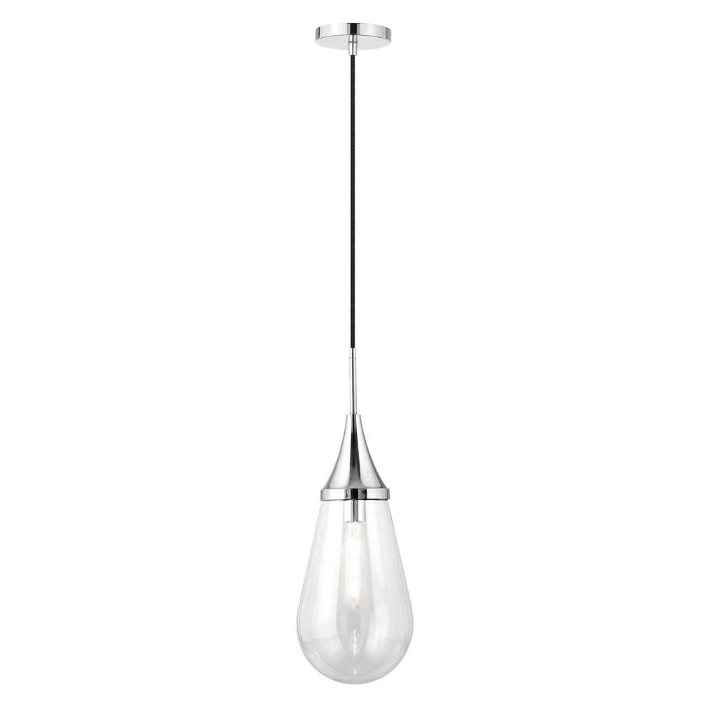 Hudson & Canal - Ambrose 8.63in Wide Pendant with Glass Shade in Polished Nickel/Clear - PD1472 veiw 3