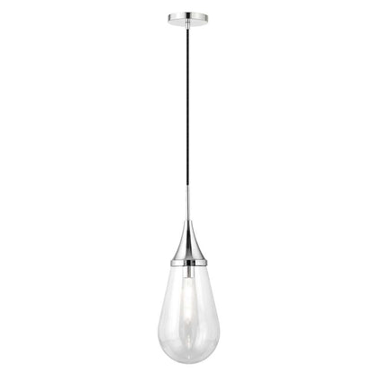 Hudson & Canal - Ambrose 8.63in Wide Pendant with Glass Shade in Polished Nickel/Clear - PD1472 veiw 3