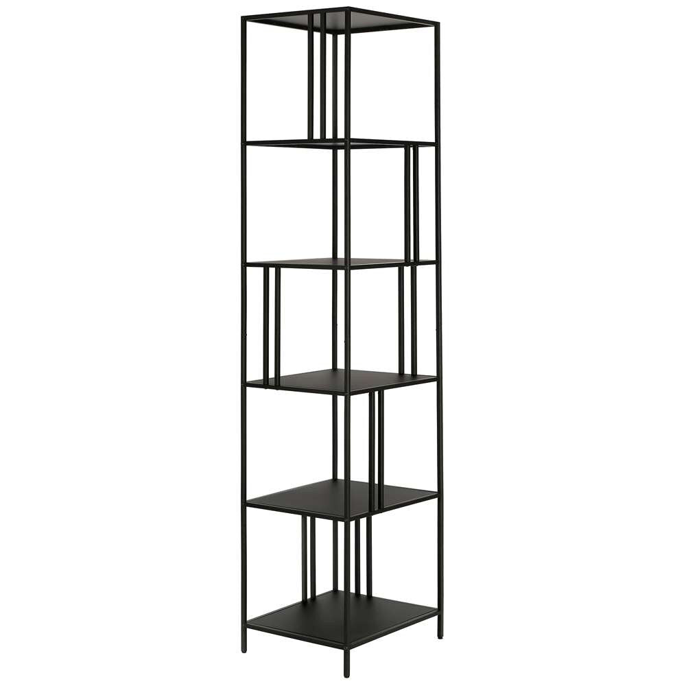 Hudson & Canal - Cortland 18in Wide Rectangular Bookcase in Blackened Bronze - BK0995 veiw 1