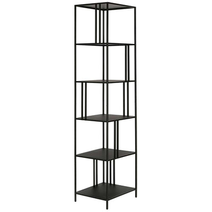 Hudson & Canal - Cortland 18in Wide Rectangular Bookcase in Blackened Bronze - BK0995 veiw 1