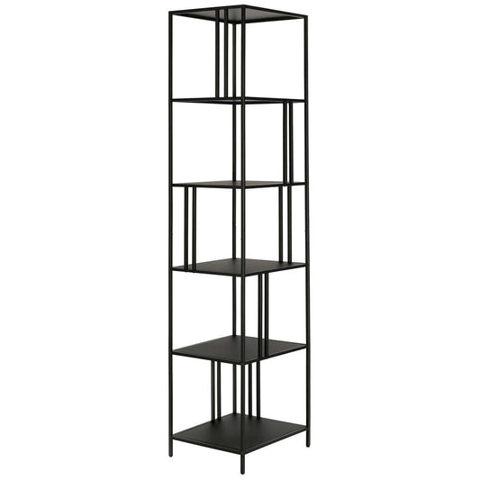Hudson & Canal - Cortland 18in Wide Rectangular Bookcase in Blackened Bronze - BK0995 veiw 1