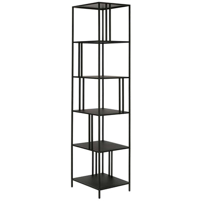 Hudson & Canal - Cortland 18in Wide Rectangular Bookcase in Blackened Bronze - BK0995 veiw 4