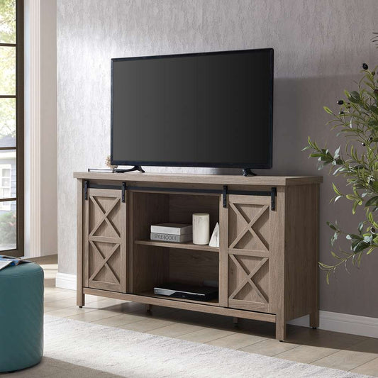 Hudson & Canal - Elmwood Rectangular TV Stand for TVs up to 65in in Antiqued Gray Oak - TV1308 veiw 2