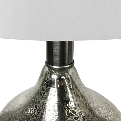 Hudson & Canal - Katrina 21.25in Tall Petite Table Lamp with Fabric Shade in Mercury Glass/Satin Nickel/White - TL0046 veiw 3