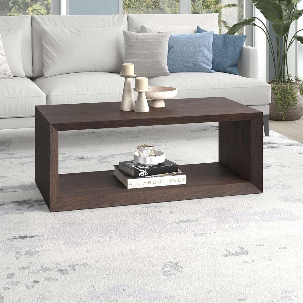 Hudson & Canal - Osmond 48in Wide Rectangular Coffee Table in Alder Brown - CT1949 veiw 2