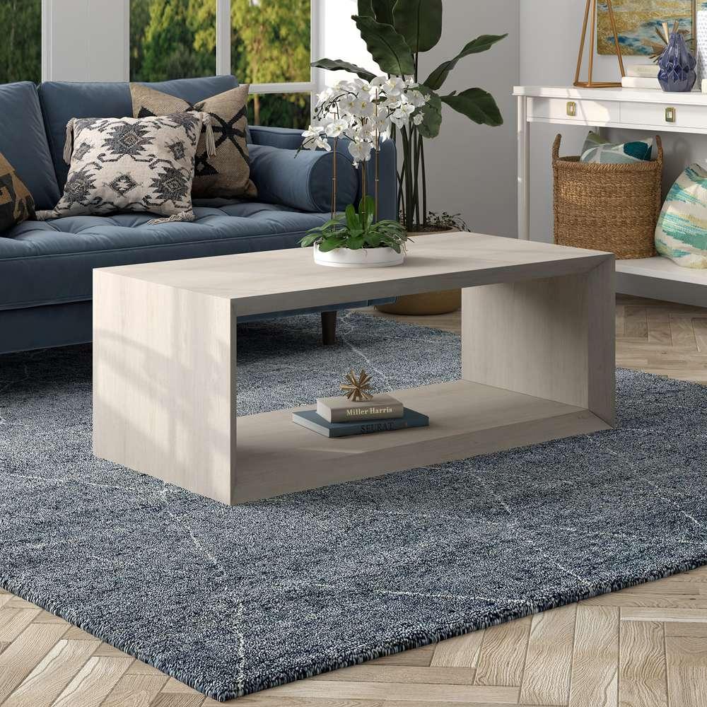 Hudson & Canal - Osmond 48in Wide Rectangular Coffee Table in Alder White - CT1948 veiw 2