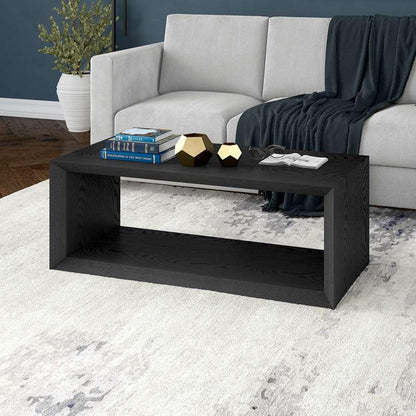 Hudson & Canal - Osmond 48in Wide Rectangular Coffee Table in Black Grain - CT1865 veiw 2