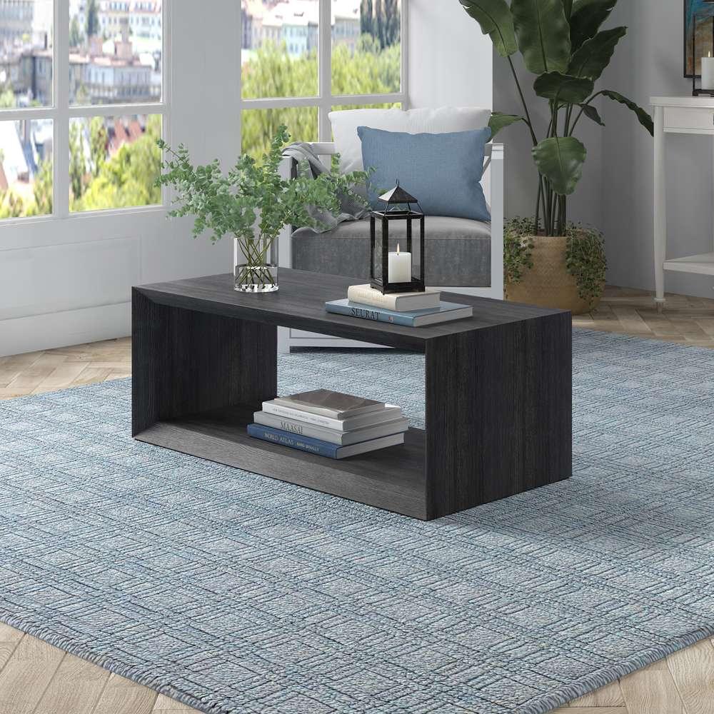Hudson & Canal - Osmond 48in Wide Rectangular Coffee Table in Charcoal Gray - CT1866 veiw 2