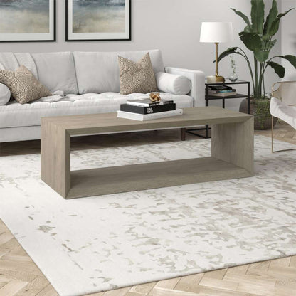 Hudson & Canal - Osmond 58in Wide Rectangular Coffee Table in Antiqued Gray Oak - CT1870 veiw 2